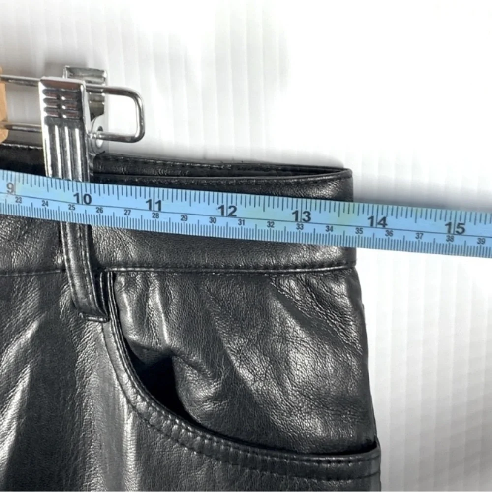 Wilfred Women's Black Leather straight leg Jeans - Picture 4 of 8